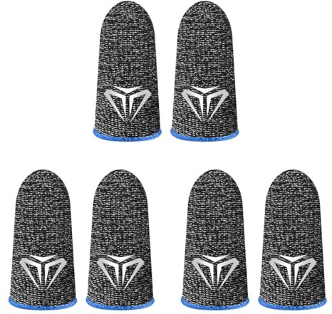 ZKGYUS 3 Pares Funda de Dedo para Juego Móvil, Funda Controller de Dedo de Pantalla Táctil Gaming, Thumb Sleeves para Juegos movil PUGB, Transpirable Anti-Sudor Sensibles