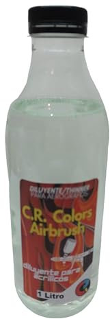 Diluyente para aerógrafo Thinner C.R. 1 litro + dispensador de 100ml Diluyente de Pintura para Aerógrafo | Diluye Las Pinturas, Aumenta la Fluidez y Retrasa el Secado en el Interior del Aerógrafo