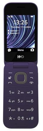 HMD 2660 Flip Klapphandy (2,8 Hauptdisplay, 1,77 Zweitdisplay, 4G + 4G, Bluetooth, 128 MB, 1450mAh Akku, FM Radio, MP3 Player, 0,3 MP Kamera) Purple