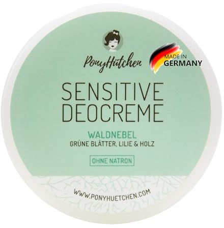 PonyHütchen - sensitive Deocreme ohne Natron Waldnebel - Feste Deo Creme natronfrei vegan, ohne Alu & Tierversuche - Unisex Antitranspirant Naturkosmetik made in Germany - ideal im Handgepäck