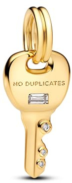 Vegaine Clé D'or Charms et Perles pour Femme Pendenti Compatible avec les Bracelets et Colliers,Cadeau de la Fête des Mères Saint-Valentin