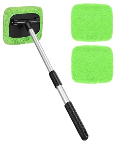 Generico Strumento per La Pulizia del Parabrezza - Dispositivo per La Pulizia del Vetro Ergonomico, Set per La Rimozione delle Macchie in Tessuto in Microfibra, per La Cura della Vista Chiara Senza