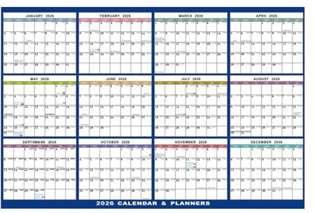 Calendario 2026 - Grande pianificatore da parete cancellabile, organizzatore mensile | Decorazione per sala pieghevole per insegnanti, studente, sala da pranzo, casa, scuola, pianificazione familiare
