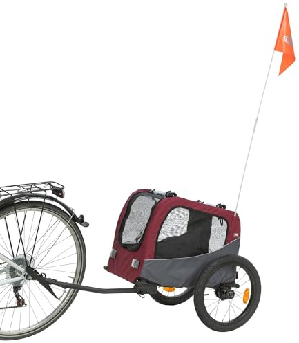 TRIXIE Remorque vélo pour Chiens – Gris – Taille L, 75 × 86 × 80-145 cm