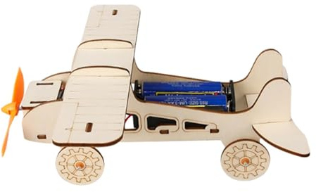 Kit de experimentación científica para – de construcción de maquetas eléctricas de madera de avión, conjunto de montaje de ingeniería de aprendizaje STEM, kit de exploración educativa