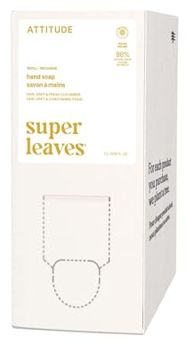 ATTITUDE Liquid Hand Soap, EWG Verified, Plant and Mineral-Based, Vegan Personal Care Products, Earl Grey & Fresh Cucumber Scent, Bulk Refill Format, 2 Liters