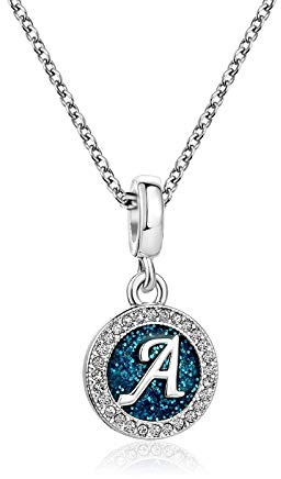 KunBead Jewelry Letter A Initial Necklace Silver Alphabet Gold Heart Love Pendant Best Friend Charm Necklace for Women