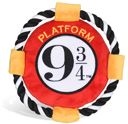 Harry Potter 9 3/4 Platform Frisbee Pet Toy in Themed Design - Plush Rope Dog Toys for Pets - Accessories for Hogwarts Houses