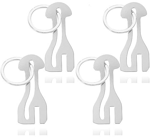 RabbFit 4 Stück Einkaufswagenchips für Alle Einkaufswagen, mit Schlüsselring, Schlüsselanhänger, Einkaufschip, Octopus-Musterstil,Einkaufswagenentferner (Silber)