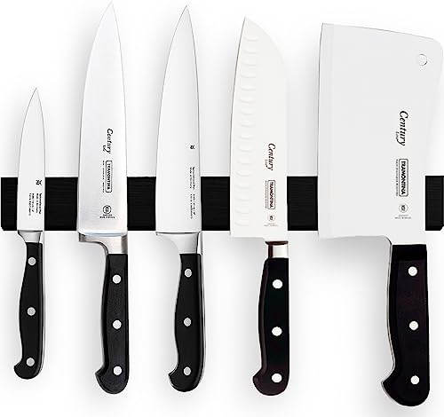 12 Inch Black Magnetic Knife Holder for Wall No Drilling Use as Magnetic Knife Strip - Magnetic Knife Bar - Wall Kitchen Knife Magnetic Holder