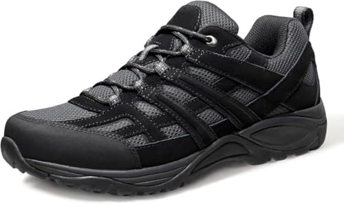 OutPro Wanderschuhe Herren Atmungsaktive Trail-Laufschuhe für Trekking und Wandern - rutschfeste und Leichte Outdoor-Sneaker,Schwarz,42