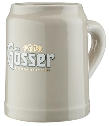 Gösser | Steinzeug Krug | 500ml Fassungsvermögen | Geschenk für Männer und Frauen | Trinkkrug für Bier und Co.