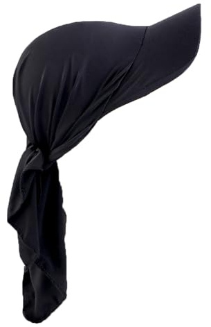 Pluto & Fox Gorra para Mujer Pañuelo para Cabeza con Visera Turbante Atado Atrás Gorras de béisbol para Sol (FR/ES, Letras, Talla única, Negro)