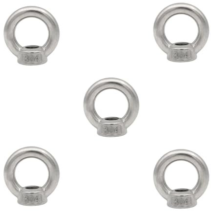 M5 Lifting Eye Nuts, Stainless Steel Ring Eye Female Fastener Hardware Nut, 5 Pcs