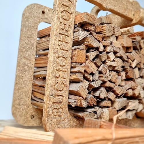 La Buchoteca - Encendedor ecológico | Madera francesa sostenible para chimenea, estufa, horno de pizza, barbacoa y brasero | Pack de 6 kg de haya y roble secos