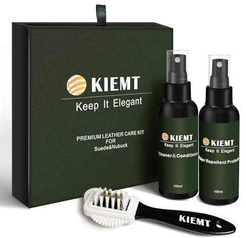 GQQCWVW KIEMT Premium Suede and Nubuck Care kit,Leather Cleaner and Conditioner,Suede Protector Spray,Double Face Leather,Suede Cleaner for Shoes,Couch,Boot,Furniture
