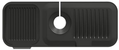 Odot Alfombrilla De Silicona para Grifo Blanco Alfombrilla Fregadero Cocina Recortables Protector contra Salpicaduras para Fregadero, Tapete Fregadero para Encimera de Cocina Baño (Negro,45x14cm)