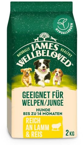 James WELLBELOVED 2kg Hund Welpe/Junior Trockenfutter Lamm & Reis