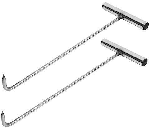 2 pezzi Gancio for tombino Ganci di sollevamento for carichi pesanti Coperture for tombini Copertura for drenaggio tempesta Gancio for attrezzi rigido in acciaio for spostare, sollevare e tirare(38X15