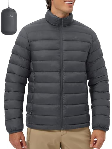 Pioneer Camp Veste matelassée homme légère et chaude - Imperméable et coupe-vent, manteau d'hiver avec poches, compact pour loisirs, randonnée et voyage