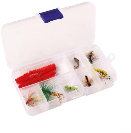 Juego completo de 10 cebos de pesca con mosca de alto rendimiento equipados con ganchos robustos para ninfas y serpentinas Scud
