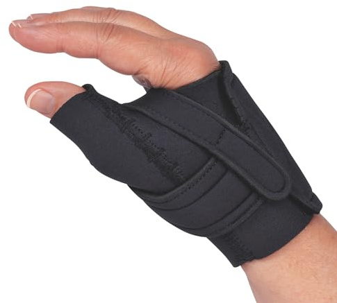 Comfort Cool CMC Thumb Brace – Restriction Split for Arthritis & Tendinitis Relief | Breathable Neoprene with Supportive Thumb Strap - Black, Right Hand, Medium (7 to 8 inches) | NC79565