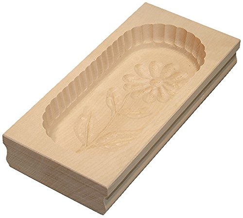 Gravidus Butterform aus Ahornholz eckig Margerite 125g Kapazität für Frühstück Brunch Feiern