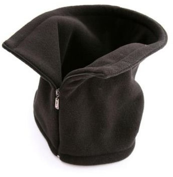 Zipped Black Fleece Neck Gaiter