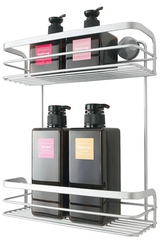 Metaltex VIVA - Estante de2 Niveles para Baño y Ducha. Acabado POLYTHERM color Gris