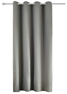 WOLTU Cortina Opaca con Ojales 1 Pieza Cortinas Térmicas Aislantes Moderna Decoración Ventanas para Dormotorio Habitacion Sala Salon 135x175 cm Gris Oscuro