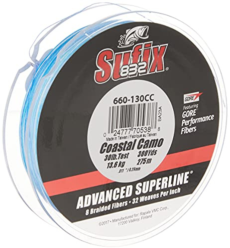 Sufix 832 Braid 30 Lb Coastal 660-130CC: 832 Braid 30 Lb Coastal Camo