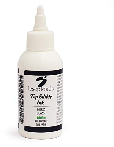 Inchiostro alimentare 100ml Nero per stampanti Epson. Prodotto per la stampa e decorazione di alimenti mediante tecnologia ink-jet. Senza glutine