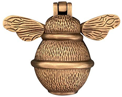 Bronze Bee Türklopfer für Haustür | Poliertes massives Messing Bronze Klopfer mit Schließblech | UPVC | Hummel Haustürmöbel mit einzigartigem Design (Bronze)