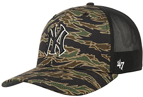 '47 Brand Drop Zone MVP Yankees Mesh Cap Basecap Baseballcap Curved Brim Snapback Trucker NY New York Damen/Herren - Snapback, mit Schirm Sommer Frühling-Sommer - One Size Camouflage