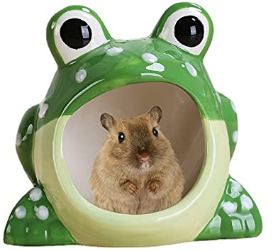 Cool Hamster House Hideout Ceramics Strawberry Shape Bed Cute Small Animal Pet Squirrel Hedgehog Chinchilla Nest Hamster Cage Accessories