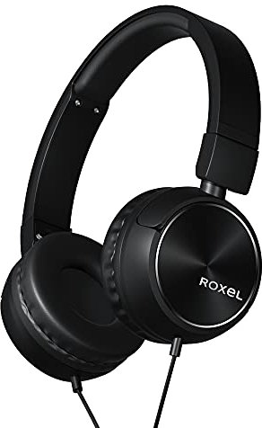 Roxel RX310 Powerful Bass Lightweight Wired Foldable Headphones with Microphone, On Ear Headphones with Sound Isolation, Compatible with Android/IOS Devices, Answer Incoming Calls