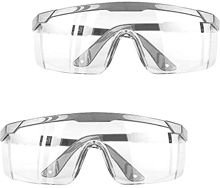 JUHONNZ Schutzgläser,2 Paar Schutzbrille für Brillenträger Anti-Fog Schutzbrille Professionelle Arbeitsschutzbrille für Kinder Erwachsene Augenschutz PC-Gläsern für Outdoor-Aktivitäten Schwarz