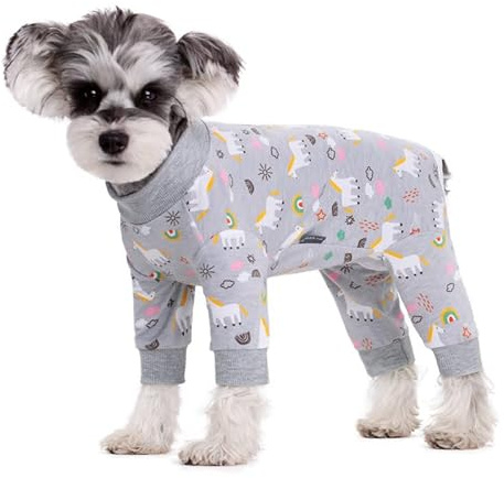 Surgery Recovery Suit for Small Dogs, Onesie for Surgery Female Dogs, Small Dogs Pajamas Long Sleeve, Abdominal Wound Bandages Surgical Suit, Dog Cat Recovery Suit for Shedding Skin Disease