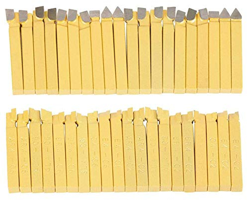 20Pcs 1/4 Utensili per Tornio Set di Utensili per Tornitura con Punta in Metallo Duro Saldatura Fresatura Taglio Tornio Alta 16x15x3 Bagima