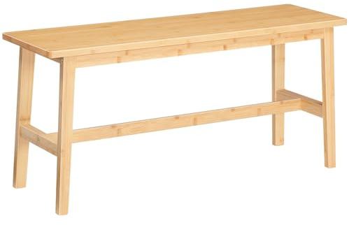 HOOBRO 39.3'' Bamboo Dining Bench, Farmhouse Table Bench, Kitchen & Living Room Furniture, Easy to Assemble, Sturdy and Stable, Natural YL03CD01G2