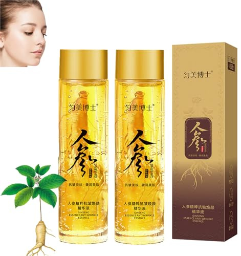 Ginseng-guld-polypeptid-anti-aging-essens, ginseng anti-rynk-serum, ginseng-extrakt anti-rynk-essens, stramar upp sömnhud, ginseng-ansikte toner-anti-rynk-essens (2 stycken)
