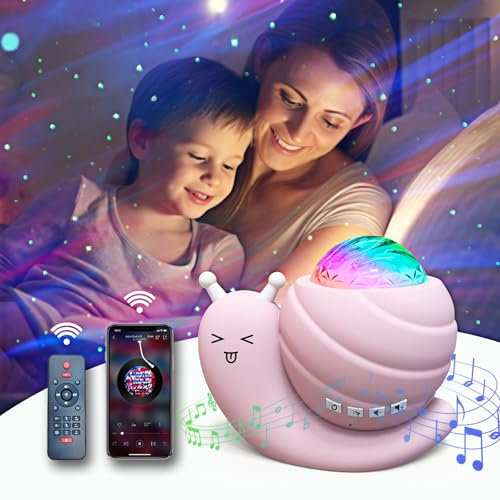 Mycket Star Luce Notturna per Proiettore, Luci per Proiettore Aurora Galaxy 4 in 1, Luce Notturna per Bambini Lumaca con Telecomando/Altoparlante Bluetooth per Musica/Funzione Timer