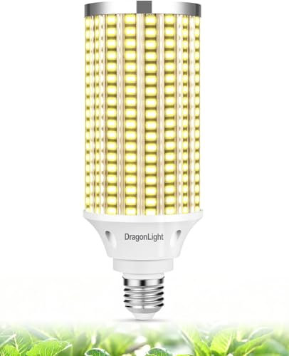 DragonLight 60W LED Pflanzenlampe Vollspektrum(400W Äquivalent) - E27 Pflanzenlicht 4000K Wachstumslampe - High PPFD Grow Light für Gewächshäusern, Zimmerpflanzen, Gemüse, Blumen