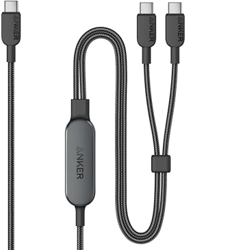 Anker Cable,6FT 2-in-1 USB C to USB C Cable 140W Max,Fast Charging for iPhone 17/17 Pro Max/16 Series,MacBook Air/Pro,and More(Braided,Black)