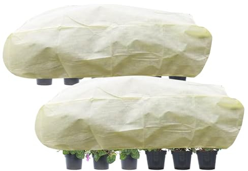 Generico Couvertures de jardin pour parterres de fleurs surélevées, 2 pièces, couvercle rectangulaire pour plantes avec lanière | protection imperméable pour plantes, pour jardin extérieur, hiver