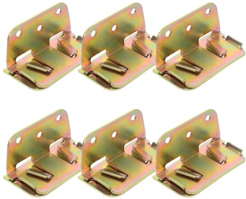 GALPADA Soportes para Barandilla de Cama 6 Piezas Hebilla Bisagra, Soporte en U de 1,8 Mm de Grosor, Accesorio Resistente para Fijación de Vigas, Repuesto para Marco de Cama Hogar