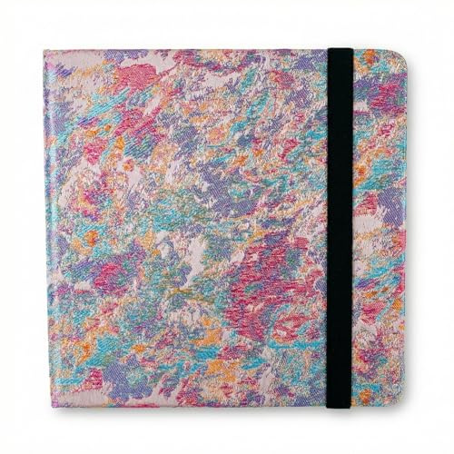 Aquarell-Journal,300g/m² 16x16 cm Baumwolle aquarell Skizzenbuch mit Gummiband,24 Blätter Aquarell-Tagebuch Aquarellpapier Block, Wasserfarben-Tagebuch,Aquarellbuch für Skizzieren Malen,Lila