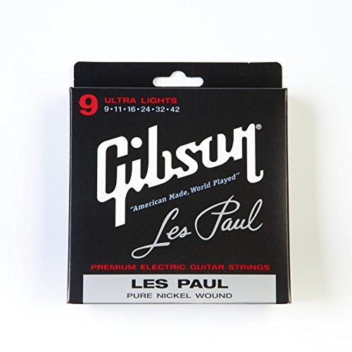 Gibson Les Paul Premium Electric Guitar Strings, Ultra Light Gauge 9-42
