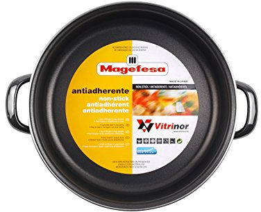 MAGEFESA Glass Tartera Antiadherente Bicapa Reforzado, Negro Cristal, 28 cm
