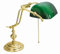 Premium Bankerlampe mit Zugschalter vergoldet mit 24 Karat Jugendstil E27 bis 60W 230V aus Messing Gold Glas Schreibtisch Lampe Leuchte Beleuchtung